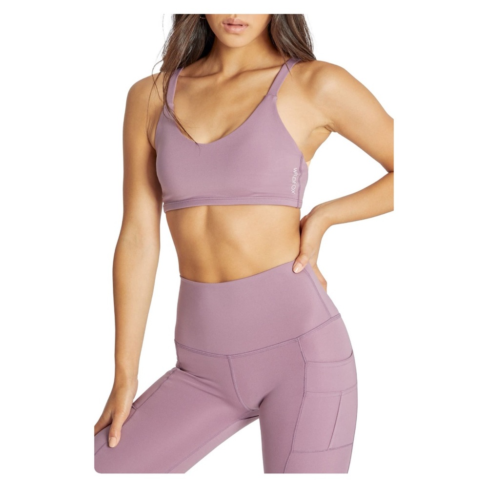 ★ Wildfox Karma Twist Back Sports Bra - Grapeade/LightIrange ★ - Picture 1 of 17